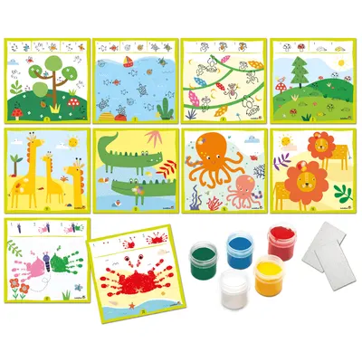 Set creativ - Decoreaza si picteaza cu amprenta