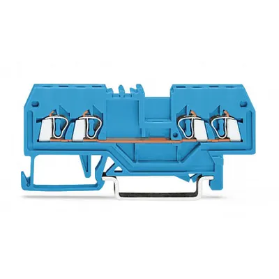 4-conductor through terminal block; 1.5 mm²; suitable for Ex i applications; center marking; for DIN-rail 35 x 15 and 35 x 7.5; CAGE CLAMP®; 1,50 mm²; blue