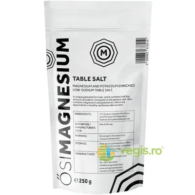 Sare de Masa cu Continut Redus de Sodiu Imbogatita cu Magneziu 250g