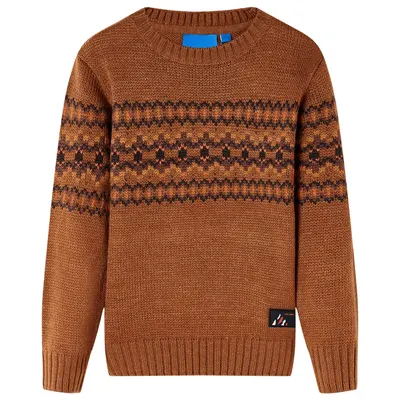 Pulover pentru copii tricotat, coniac, 104