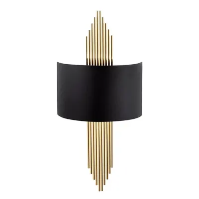 Aplică de perete neagră/aurie Rayi – Opviq lights