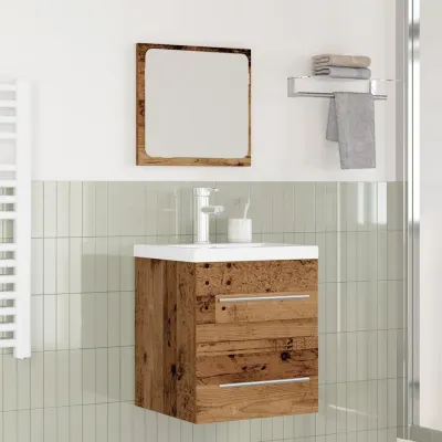 vidaXL Set de mobilier pentru baie 2 buc. Lemn Vechi Lemn prelucrat