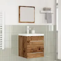 vidaXL Set de mobilier pentru baie 2 buc. Lemn Vechi Lemn prelucrat