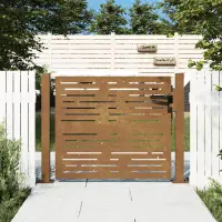 vidaXL Poartă de grădină 100x75 cm, oțel Corten, design pătrat