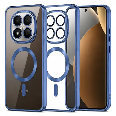 Husa MagSafe pentru Xiaomi Poco M8 Pro / Redmi Note 15 Pro+ 5G, Techsuit, Luxury Crystal, Albastra Inchis