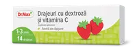 Dr. Max Drajeuri cu dextroza si vitamina C cu aroma de capsune, 14 drajeuri