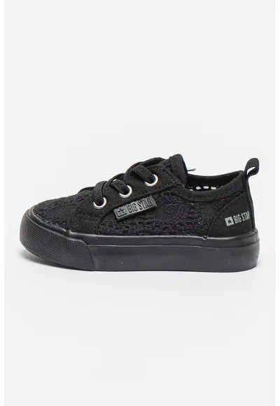 Pantofi sport cu broderii si decupaje - Negru