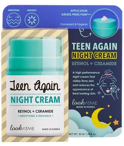 LookAtMe Teen Again Cremă de față de noapte cu retinol și ceramidă, 50 ml