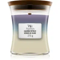 Woodwick Trilogy Calming Retreat lumânare parfumată cu fitil din lemn 275 g
