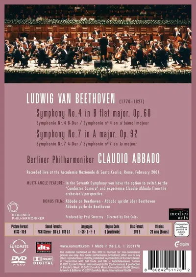 Beethoven: Symphonies 4 & 7 (DVD)