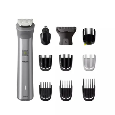 Aparat de tuns multifunctional 11 in 1 PHILIPS Multigroom Series 5000 MG5930/15, acumulator, autonomie 120 min, Gri antracit