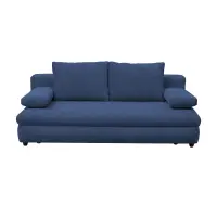 Canapea extensibila OLIMP, 3 locuri, cu arcuri si lada depozitare, albastru, 203x100x85 cm