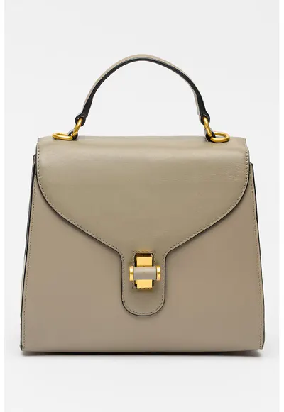 Geanta din piele cu maner Grace - Maro taupe