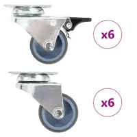 Gossi roti pivotante duble, 12 buc., 50 mm