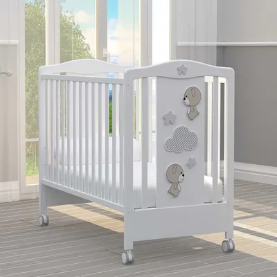 Pătuț pentru bebeluși Bambino Casa - Giochi divertenti, Alb