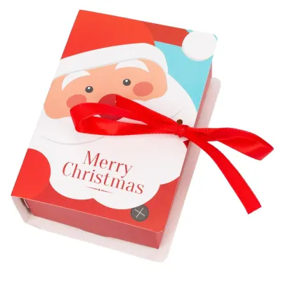 Cutie Crăciun tip carte cu Moș Crăciun și fundă (set 25 buc) - Default Title