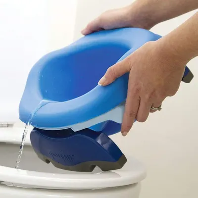 Liner reutilizabil din silicon pentru olita portabila 2 in 1 Potette Plus albastru