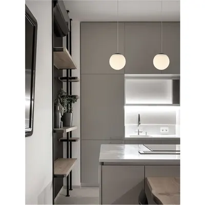 Lampa suspendata NUVOLE Nisipiu Negru Aluminiu & Opal Sticla LED 8 Wat 220 Volt 400Lm 3000K IP20