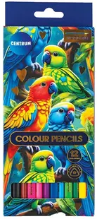 Creioane colorate Centrum Office - Parrots, 12 culori