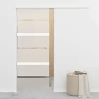 vidaXL Ușă glisantă, argintiu, 76 x 212 cm, sticlă ESG și aluminiu