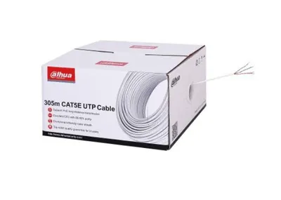 Cablu UTP CAT5E 305m, Alimentare PoE: maxim 160m, Manta exterioară ecologică, îndeplinește clasa CPR E/UL CM