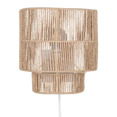 Aplică de perete în culoare naturală cu USB Satna – Reality