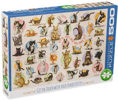 Puzzle Eurographics din 300 XXL de piese - Yoga pentru pisici
