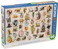 Puzzle Eurographics din 300 XXL de piese - Yoga pentru pisici