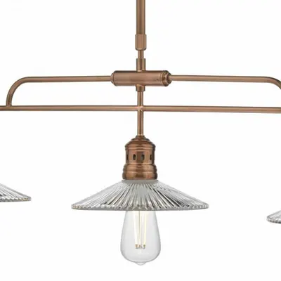 Lampa suspendata Adeline Bar Pendant Brushed Copper & Glass