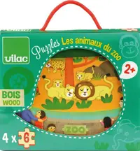 Set puzzle din lemn Vilac - Zoo, 4 buc.