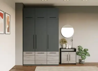 Dulap Inalt 1.51m Gri Noce