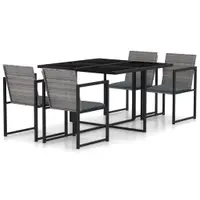Gossi set mobilier de exterior cu perne, 5 piese, gri, poliratan