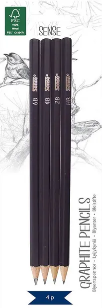 Creioane de grafit Sense - 4 buc