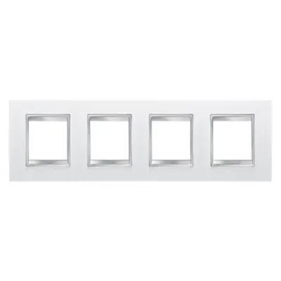Placa ornament CProiector HORUS LUX international - IN TECHNOPOLYMER LEATHER FINISHING - 2+2+2+2 modul HORIZONTAL - WHITE - CProiector HORUS