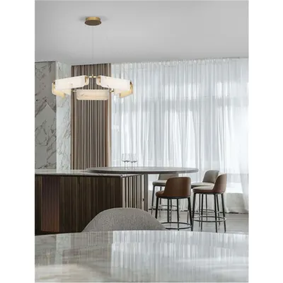 Lampa suspendata AIDER Triac Dimabil Alama aurie Otel & Imitated Marble LED 45 Wat 220-240Volt 2707Lm 3000K IP20