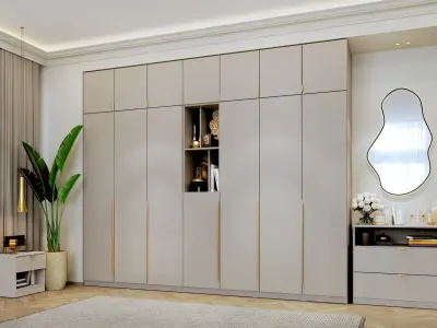 Dulap dormitor haine Inalt Bej/casmir 287 cm Auris C2