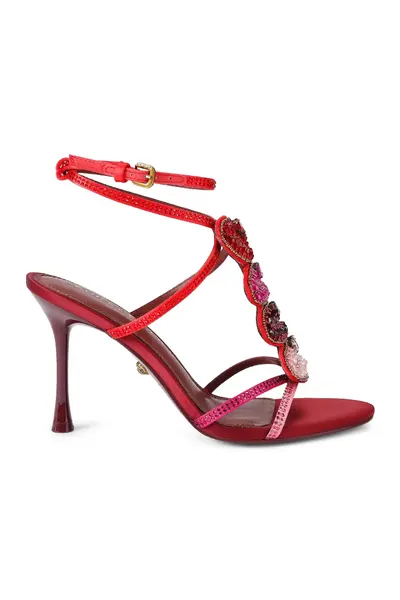 Kurt Geiger London sandale cu toc înalt Kiss Sandal Pink Comb Fabric