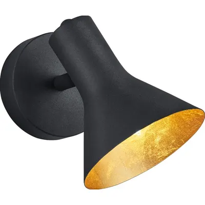 Aplică de perete neagră din metal ø 11 cm Nina – Reality