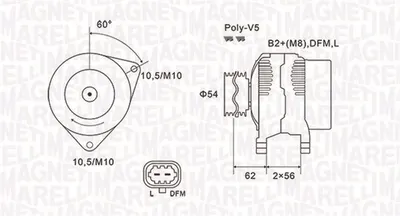 Alternator (14v, 100a) Opel Astra H, Astra H Gtc, Corsa C, Corsa D, Meriva A, Tigra 1.0-1.4lpg Intre 2004-2014