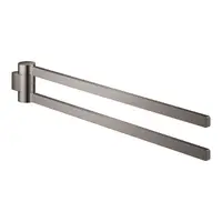 Suport prosop Grohe Selection 41063A00, 400 mm, 2 suporti, montare pe perete, fixare ascunsa, pivotant, lucios, Hard Graphite