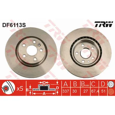 Disc frana TRW DF6113S