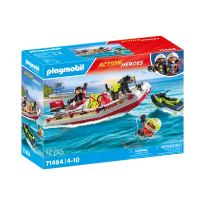 Playmobil-Barca de Salvare cu Scuter Acvatic