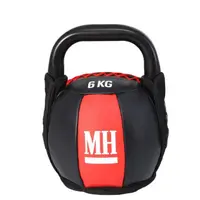 Gantera, Kettlebell cu invelis moale si maner, 6 KG, negru, Lukadora