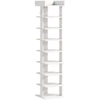 HOMCOM, Raft pentru Pantofi, Cu 9 Rafturi, PAL, 30 x 30 x 128.4 cm, Alb | Aosom Romania
