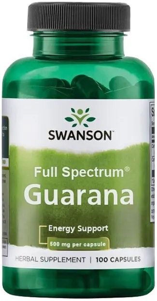 Full Spectrum Guarana, 500 mg, 100 capsule, Swanson