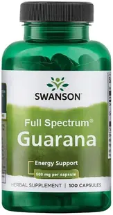 Full Spectrum Guarana, 500 mg, 100 capsule, Swanson