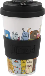 Pahar cu capac I-Total Stay Pawsitive - 435 ml