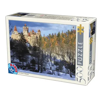 Puzzle Romania: Castelul Bran Iarna, 500 Piese, D-toys