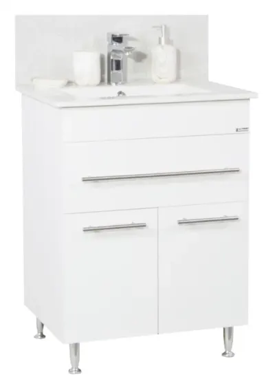 Set Baza front MDF si Lavoar, seria 065, 60 cm, alb