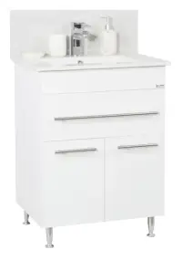 Set Baza front MDF si Lavoar, seria 065, 60 cm, alb